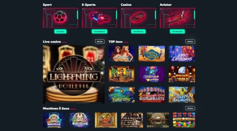 Machines à sous et jeux casino sur Casinozer