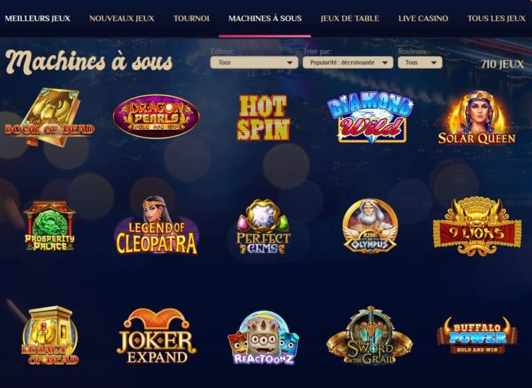 Machines à sous et jeux de casino sur VegasPlus