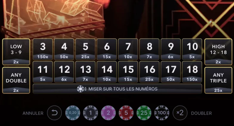 Lightning Dice : Test et avis de ce jeu live 8 Lightning Dice placer la mise
