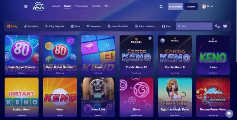 Keno en ligne : les meilleurs casinos pour y jouer ! 10 Le Keno sur Shiny Wilds