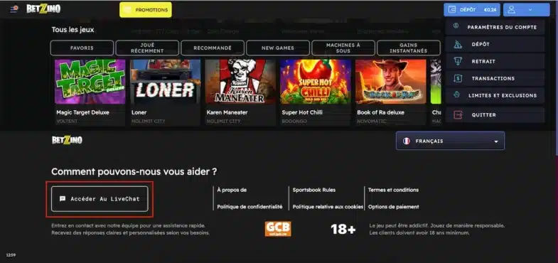 support client betzino