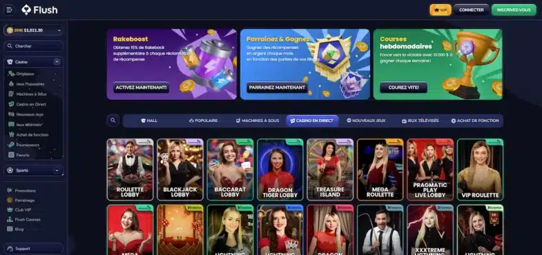 Flush Casino : Notre avis en tant que joueur 7 flush casino jeux lives