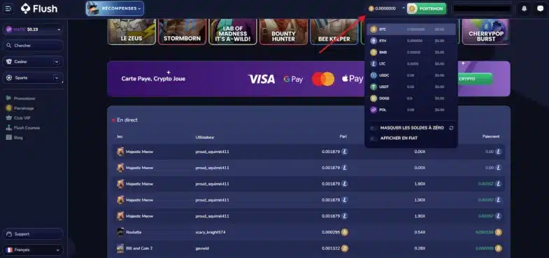Flush Casino : Notre avis en tant que joueur 15 flush casino retrait choix monnaie