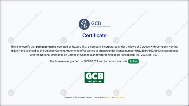licence pampago