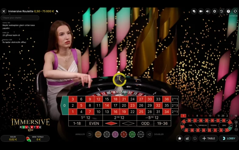 roulette live bille lancée