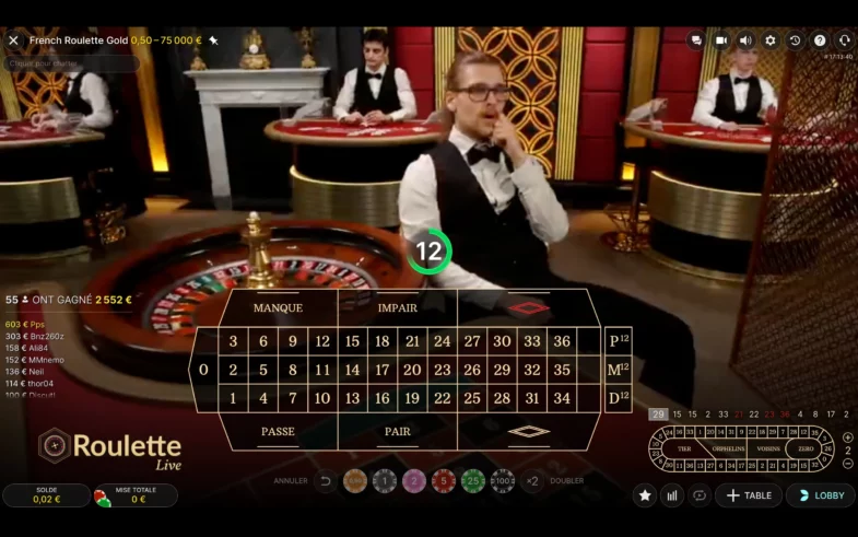 roulette live française