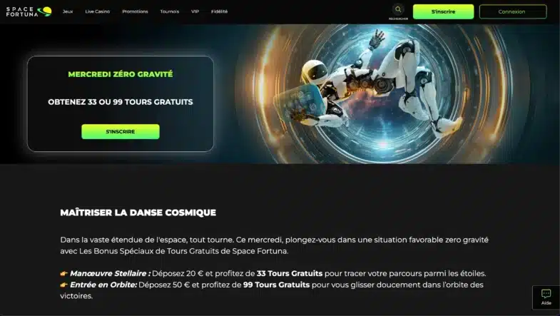 bonus mercredi space fortuna