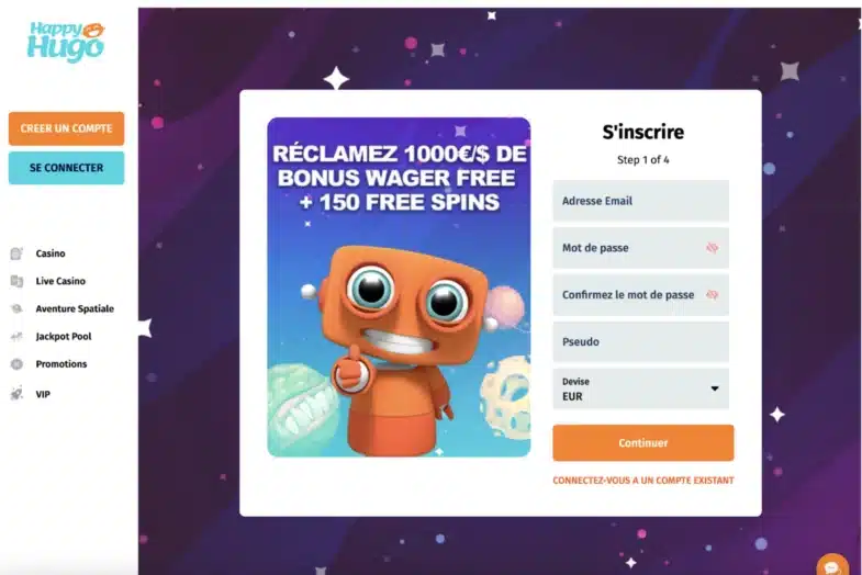 bonus de bienvenue crypto casino  Happy Hugo