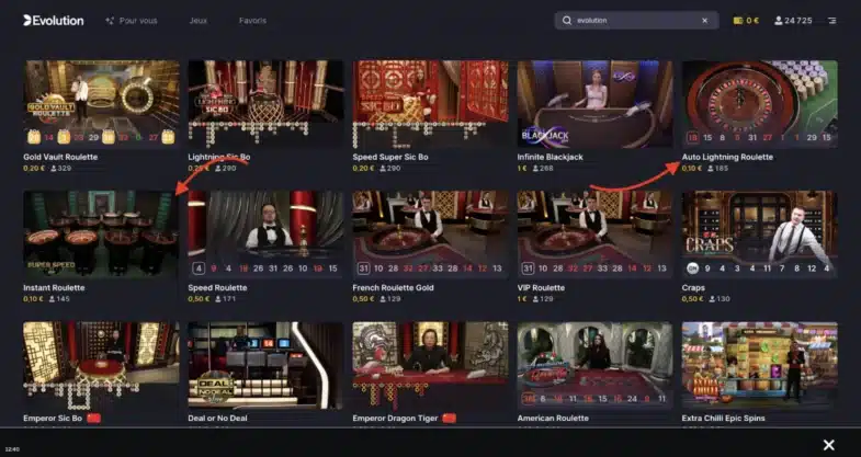 jeux de casino en direct casino dépôt 20€