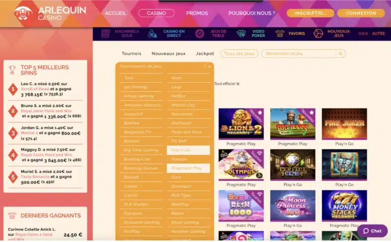 jeux mises minimales faibles casino dépôt 20€