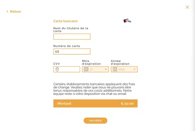 finaliser paiement casino dépôt 20€