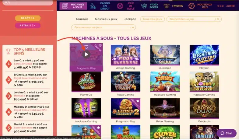 jouer casino dépôt 20€
