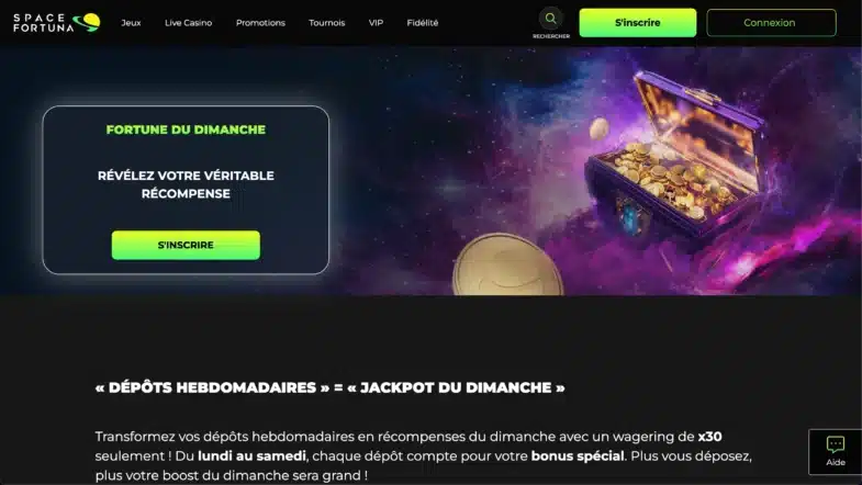 promotion dimanche space fortuna