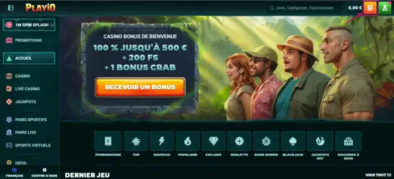 Playio Casino : Notre avis en tant que joueur 23 Bouton de dépôt