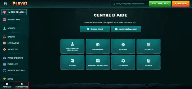 Playio Casino : Notre avis en tant que joueur 30 Centre d'aide de Playio