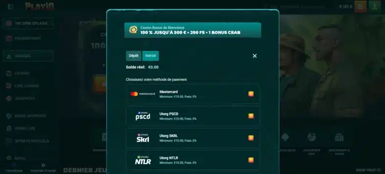 Playio Casino : Notre avis en tant que joueur 24 Choix de la méthode de dépôt