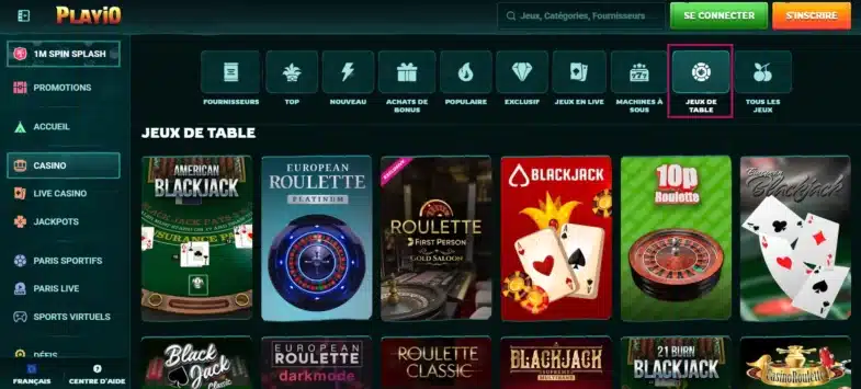 Playio Casino : Notre avis en tant que joueur 19 Les jeux de table
