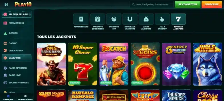 Playio Casino : Notre avis en tant que joueur 18 Les jeux Jackpots