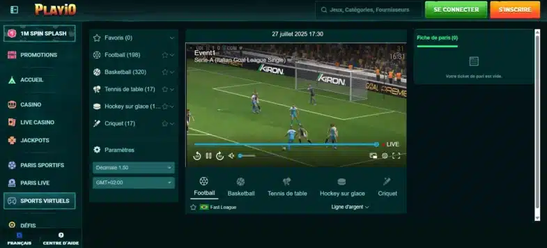 Playio Casino : Notre avis en tant que joueur 21 Les sports virtuels sur Playio