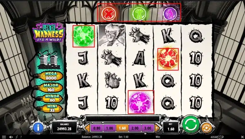 Lab of Madness it’s a Wild: machine à sous gratuite 3 Bulbs et orbs Lab of madness it's a wild