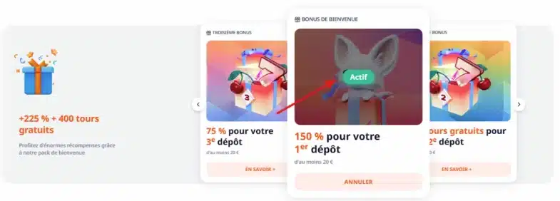 Inscription bonus de bienvenue Nika Casino