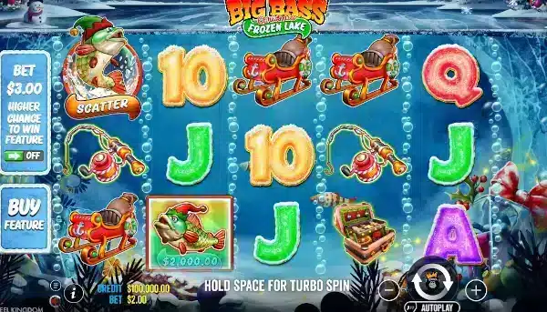 Santa’s Slay: machine à sous gratuite 4 big bass christmass frozen lake alternative a santas slay