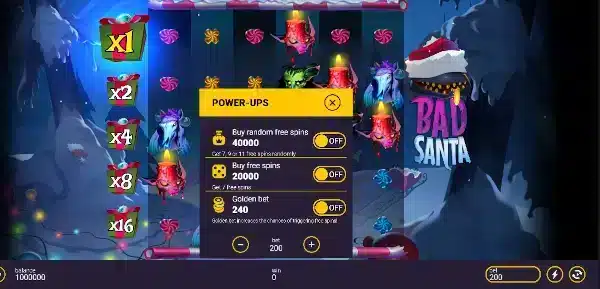 Bad Santa : machine à sous gratuite 5 Achat bonus Bad Santa