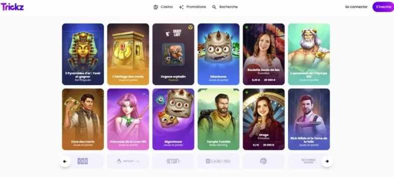 Trickz Casino : Notre avis en tant que joueurs 6 Jeux Trickz