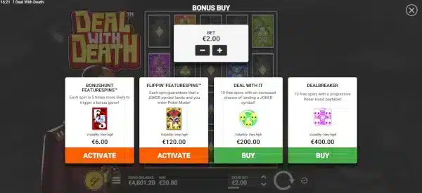 Deal with Death : machine à sous gratuite 4 deal with death achat de bonus