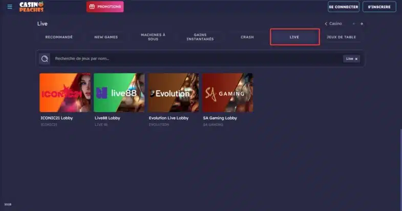 Avis Casino Peaches : bonus sans dépôt et retraits 13 Les jeux en direct de Casino Peaches